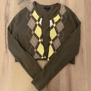 BROWN VINTAGE ARGILE CROPPED CARDIGAN/SWEATER